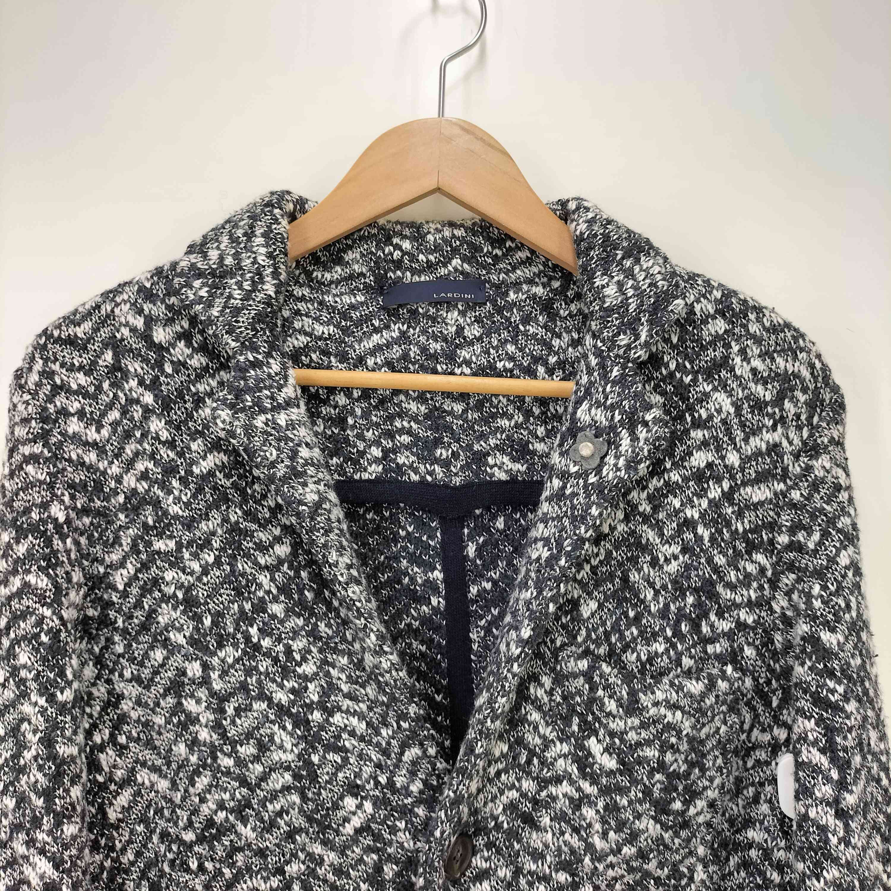 ラルディー二 LARDINI ウール リネン混 ニットテーラードジャケット