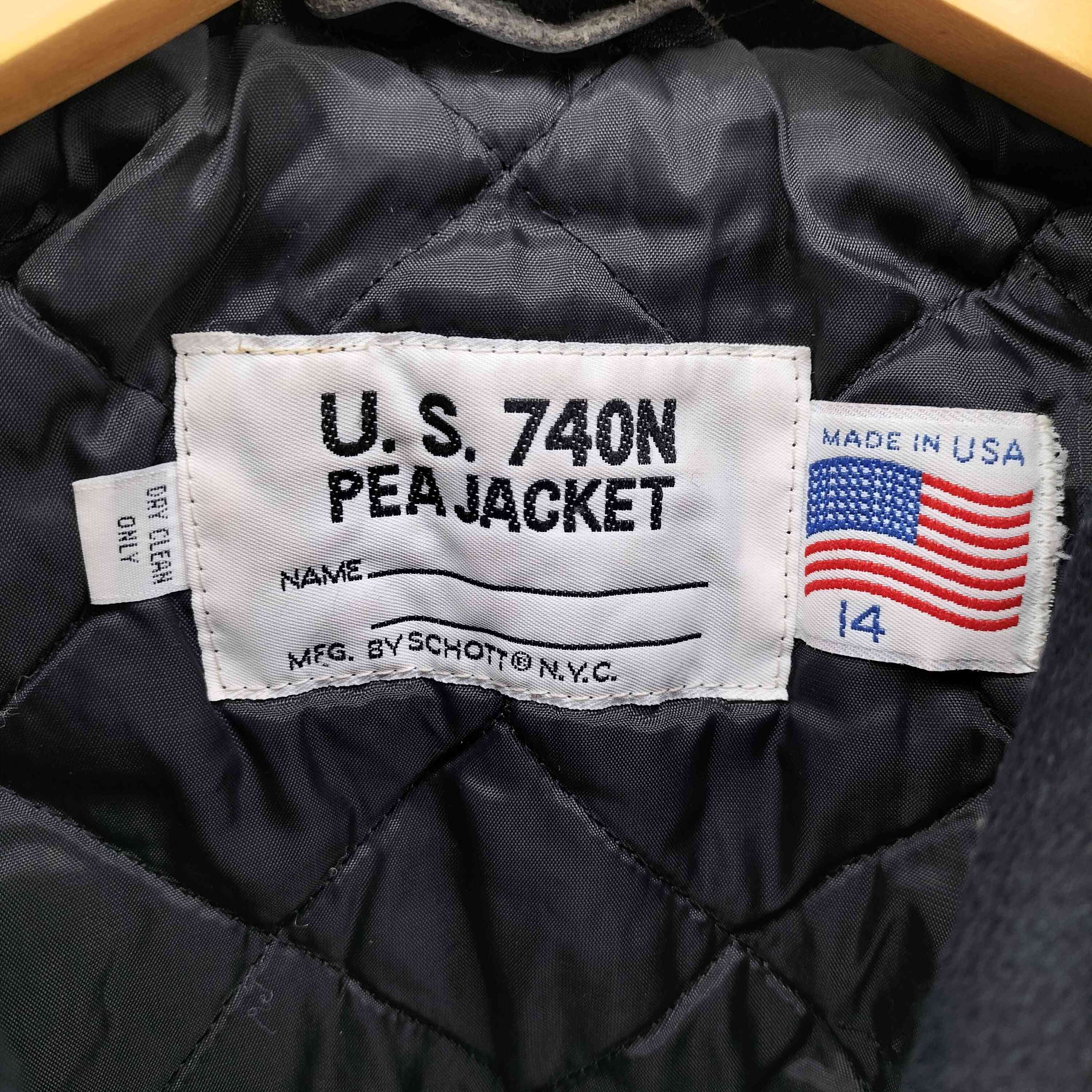 ショット Schott USA製 U.S.740N PEA JACKET 裏地キルティング