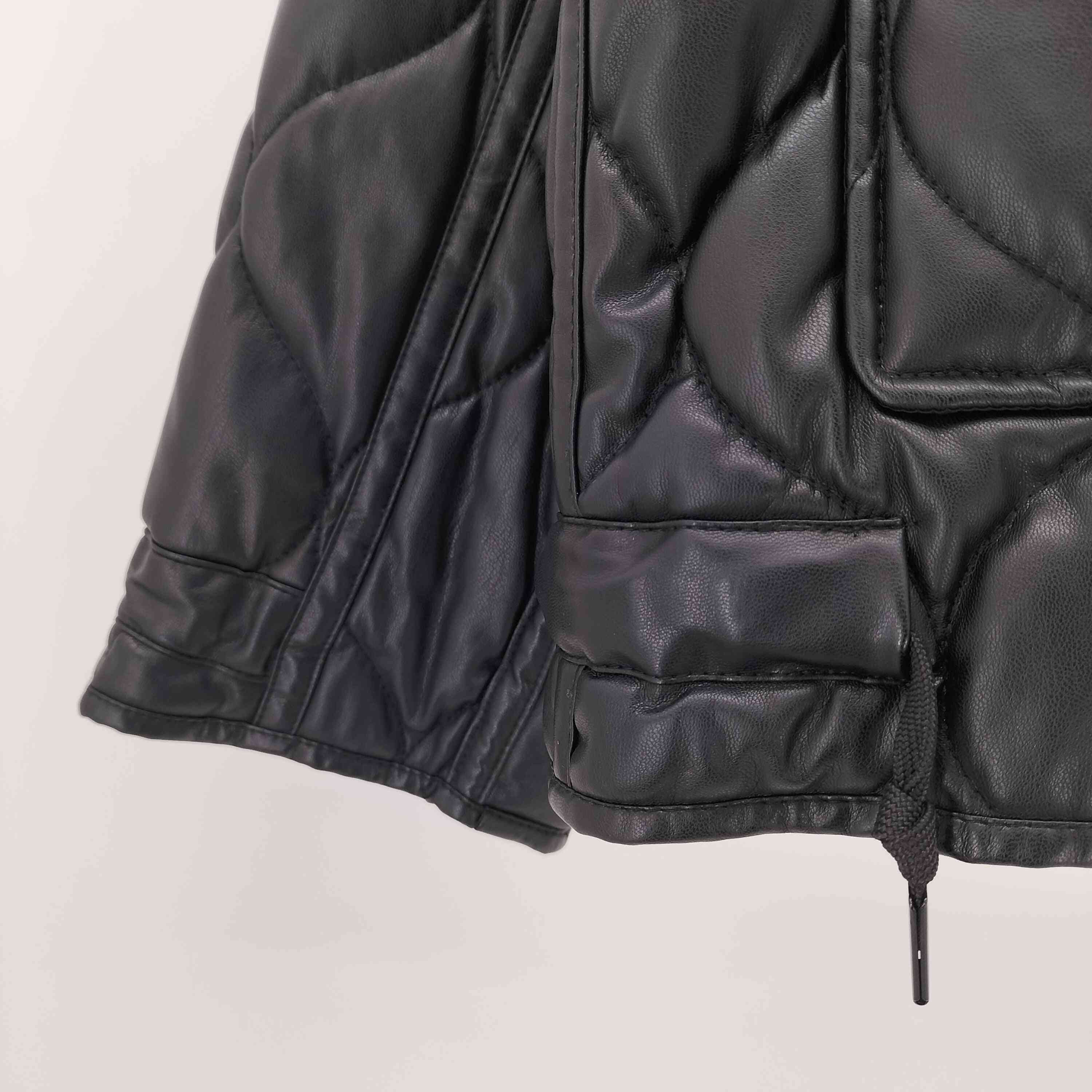 ザラ ZARA キルティング フェイクレザー パフ ジャケット レディース