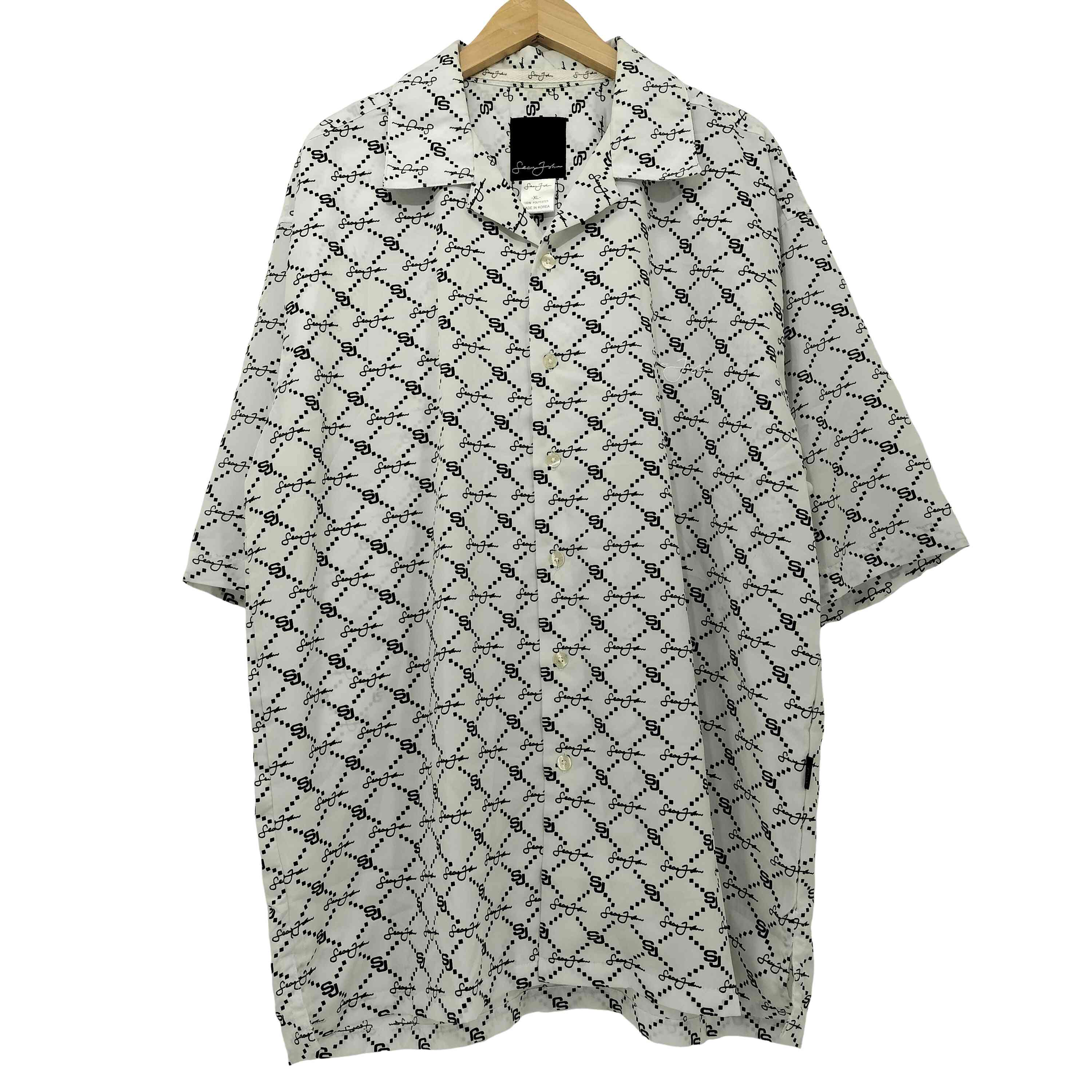 ショーンジョン Sean john 総柄 ショートスリーブオープンカラーシャツ 