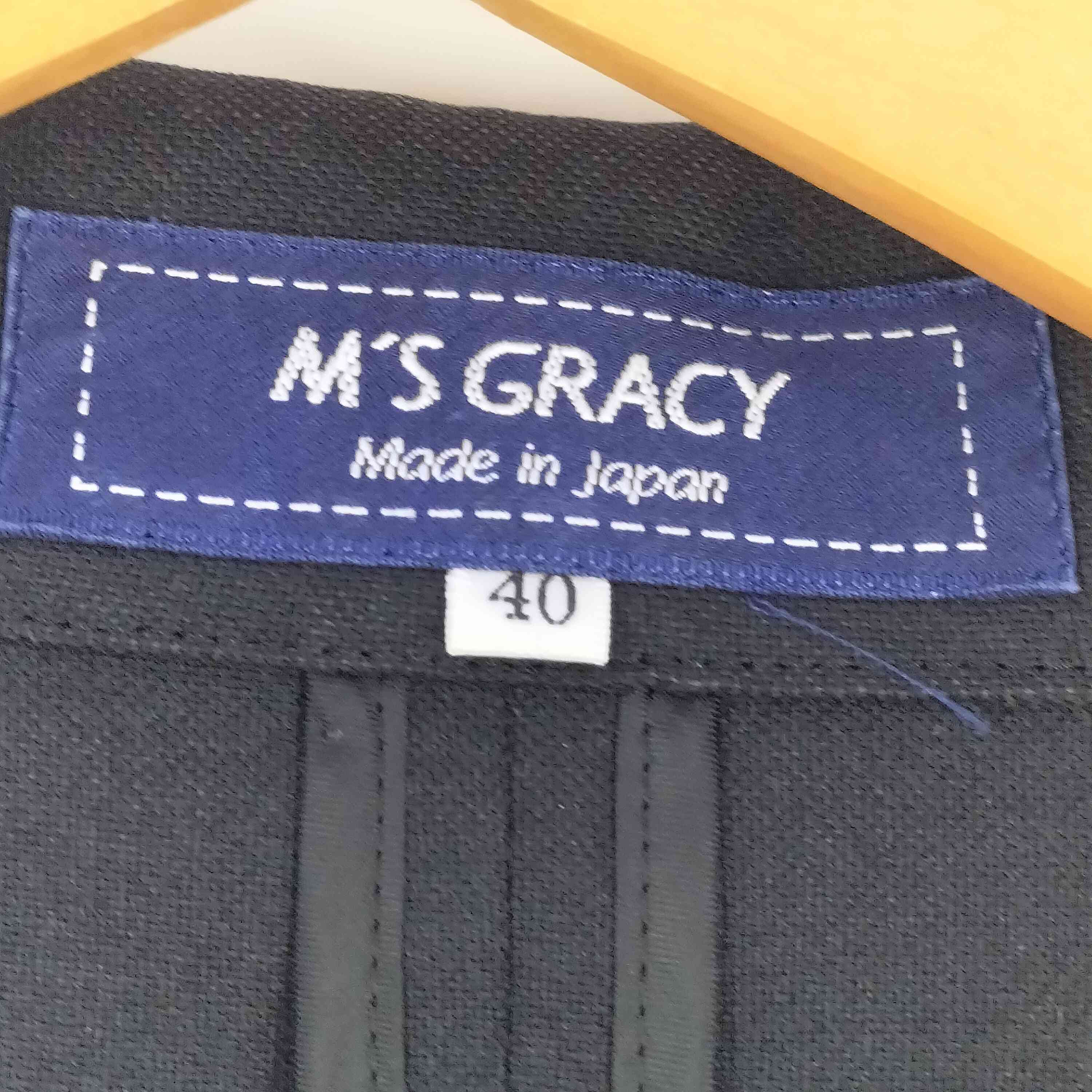 エムズグレイシー Ms GRACY リネン混 2B テーラードジャケット