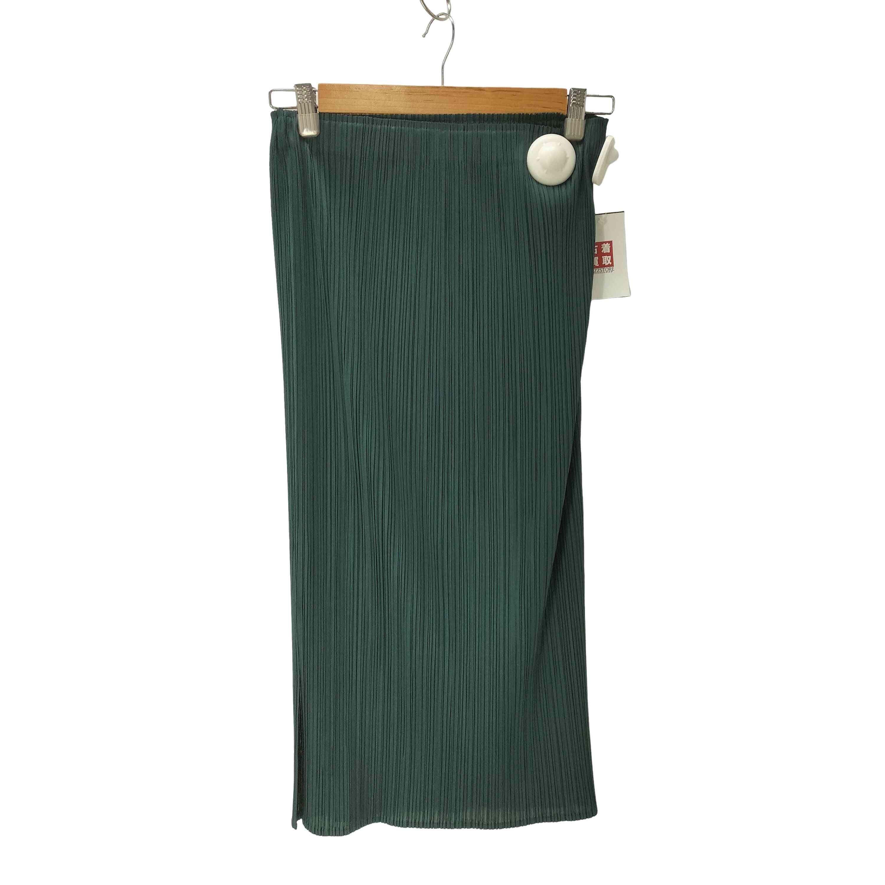 【PLEATS PLEASE 】プリーツスカート 深緑 プリーツプリーズイッセイミヤケ PLEATS PLEASE ISSEY MIYAKE サイド