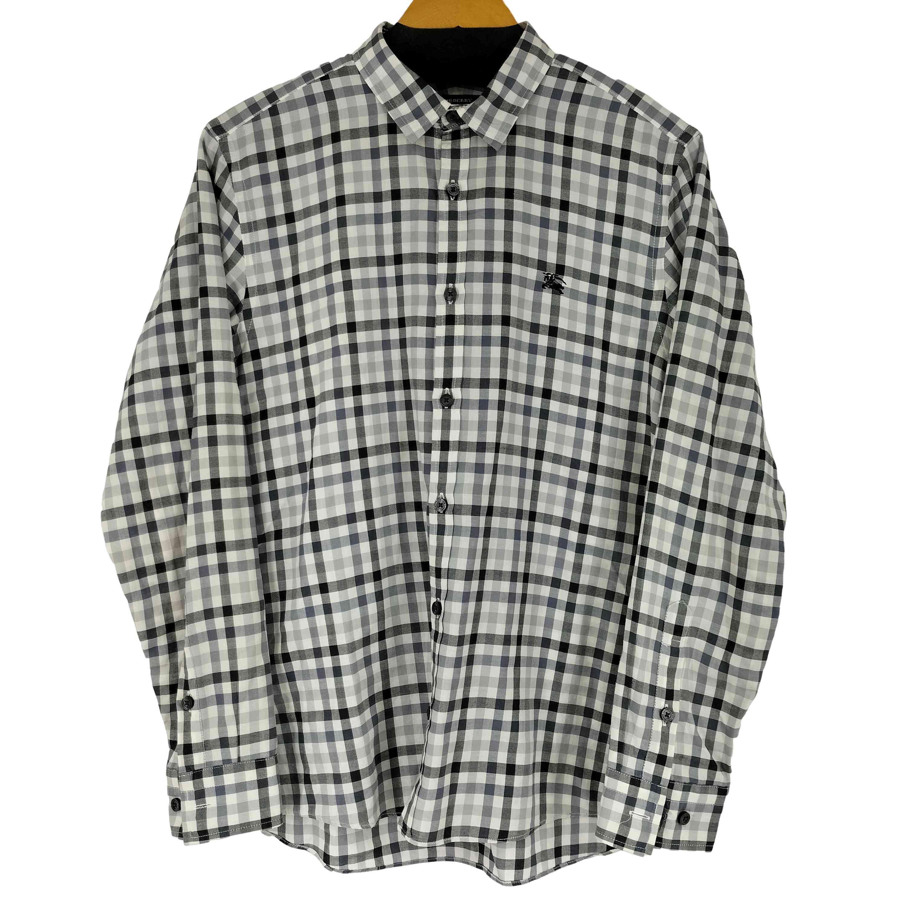 バーバリーブラックレーベル BURBERRY BLACK LABEL チェック 裾ロゴ 七 