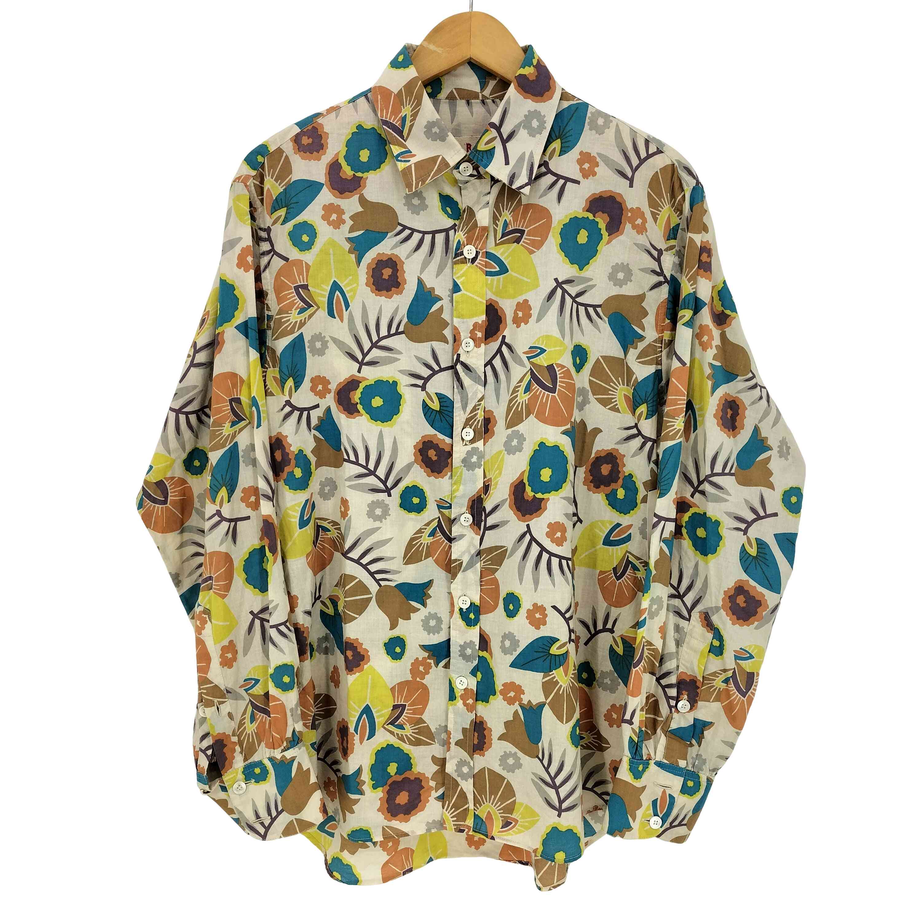 マルニ MARNI イタリア製 フラワープリント L/S レギュラーカラー 