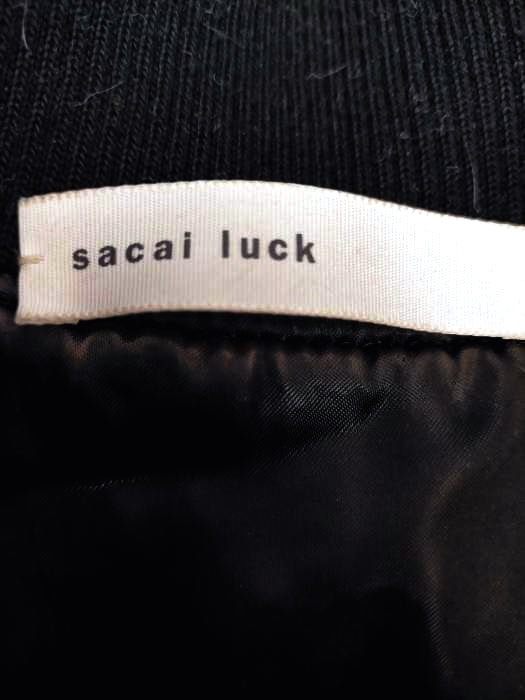 サカイラック sacai luck アームレザー切替 Aラインロングスタジャン レディース 1 – ブランド古着買取販売バズストア