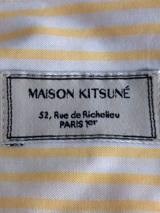 メゾンキツネ MAISON KITSUNE メゾンキツネ ラウンドカラーストライプ