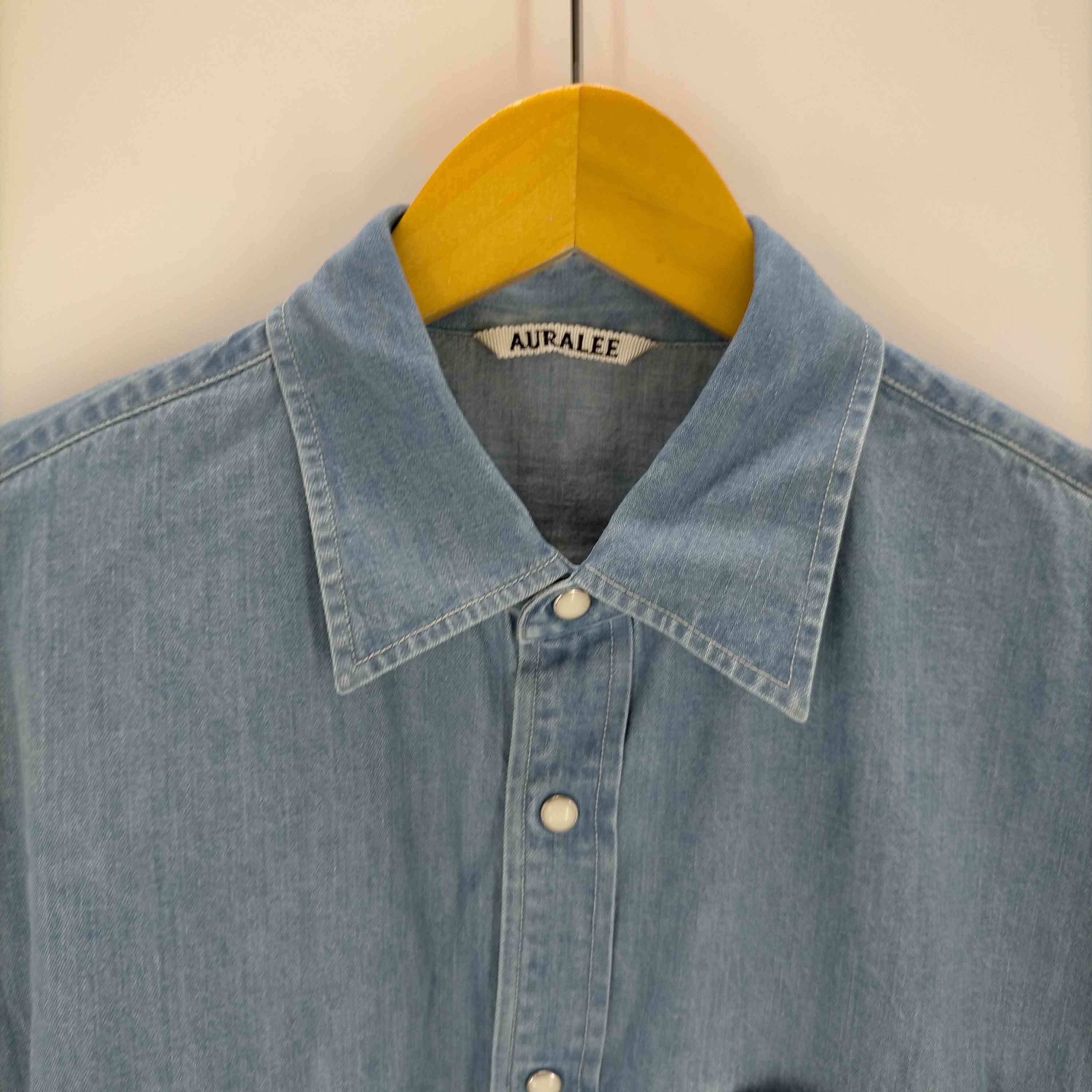 オーラリー AURALEE 23SS SELVEDGE SUPER LIGHT DENIM SHIRT メンズ