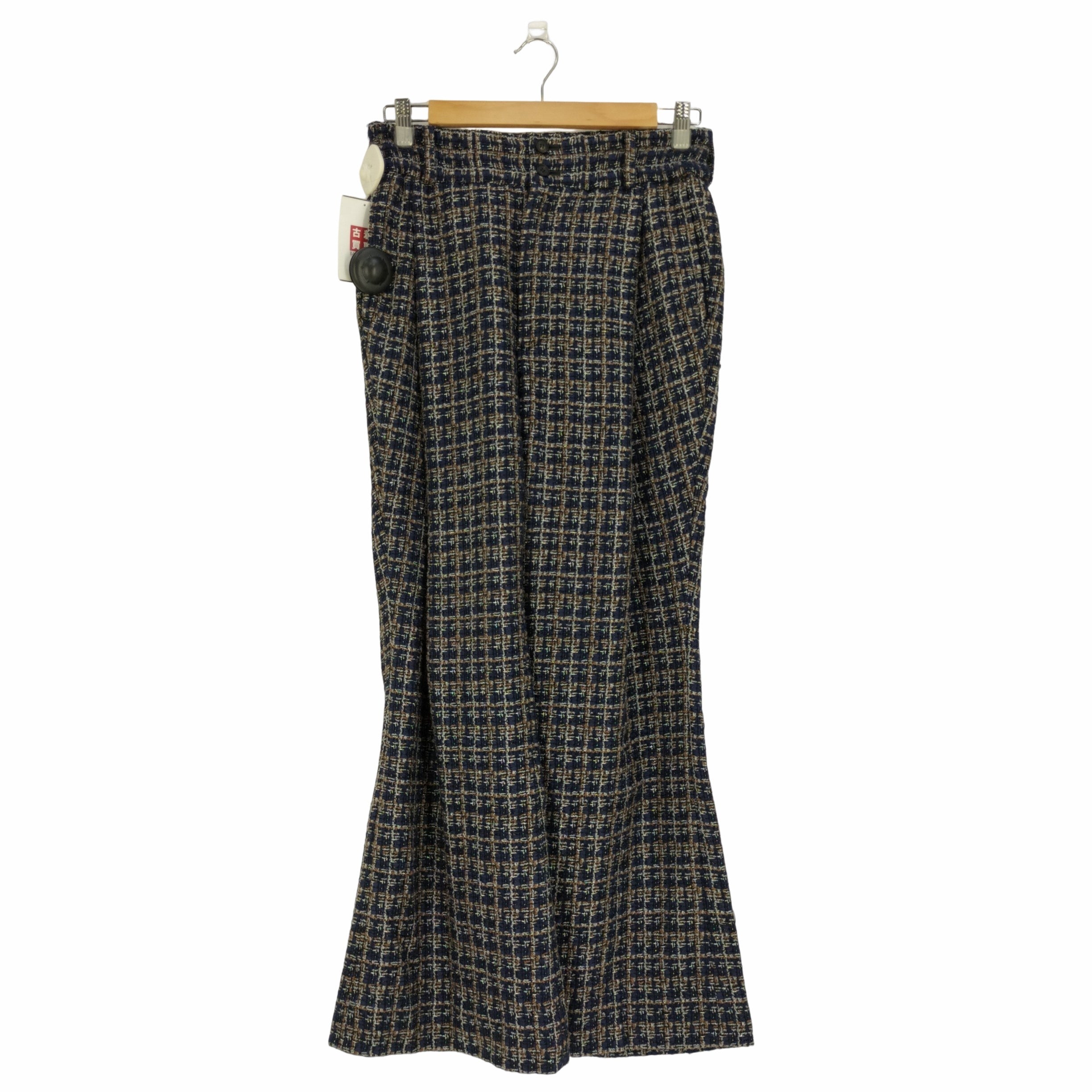 SUBLATIONS GLITTERY TWEED FLARE EASY TROUSERS