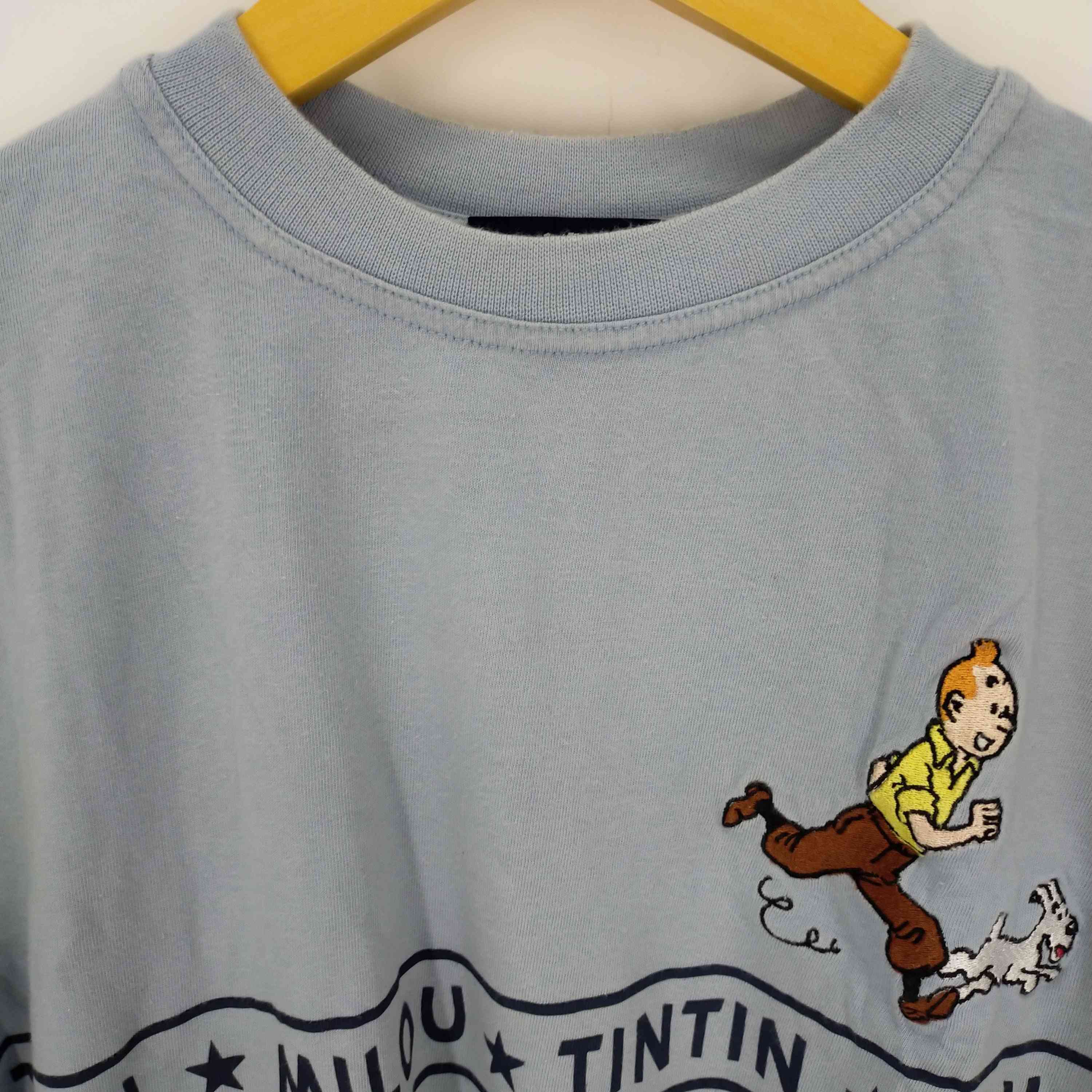 タンタン TINTIN キャラクター刺繍 半袖カットソー メンズ JPN：S