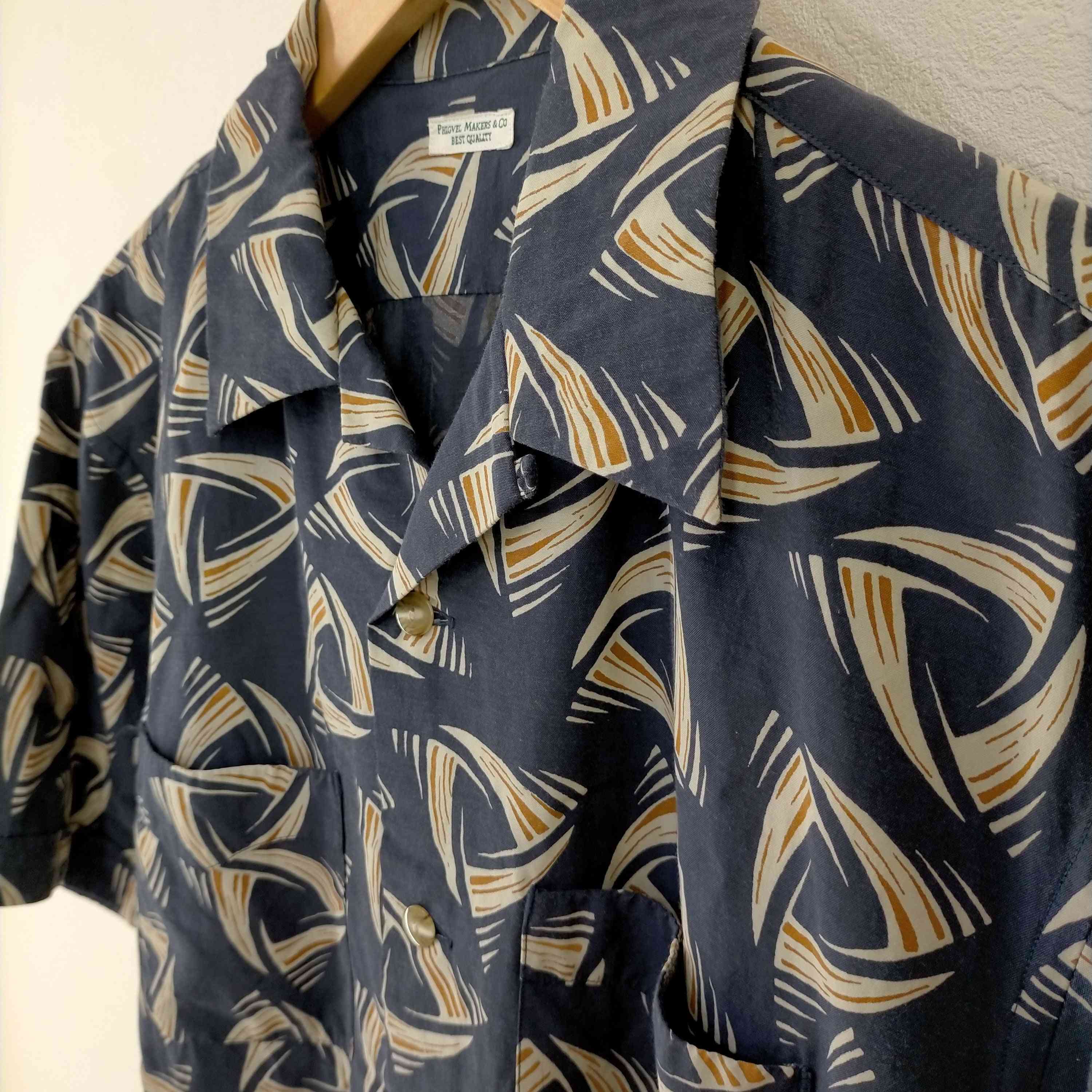 フィグベル PHIGVEL DELTA PATTERN OPEN COLLAR S/S SHIRTS メンズ JPN：3 –  ブランド古着買取販売バズストア