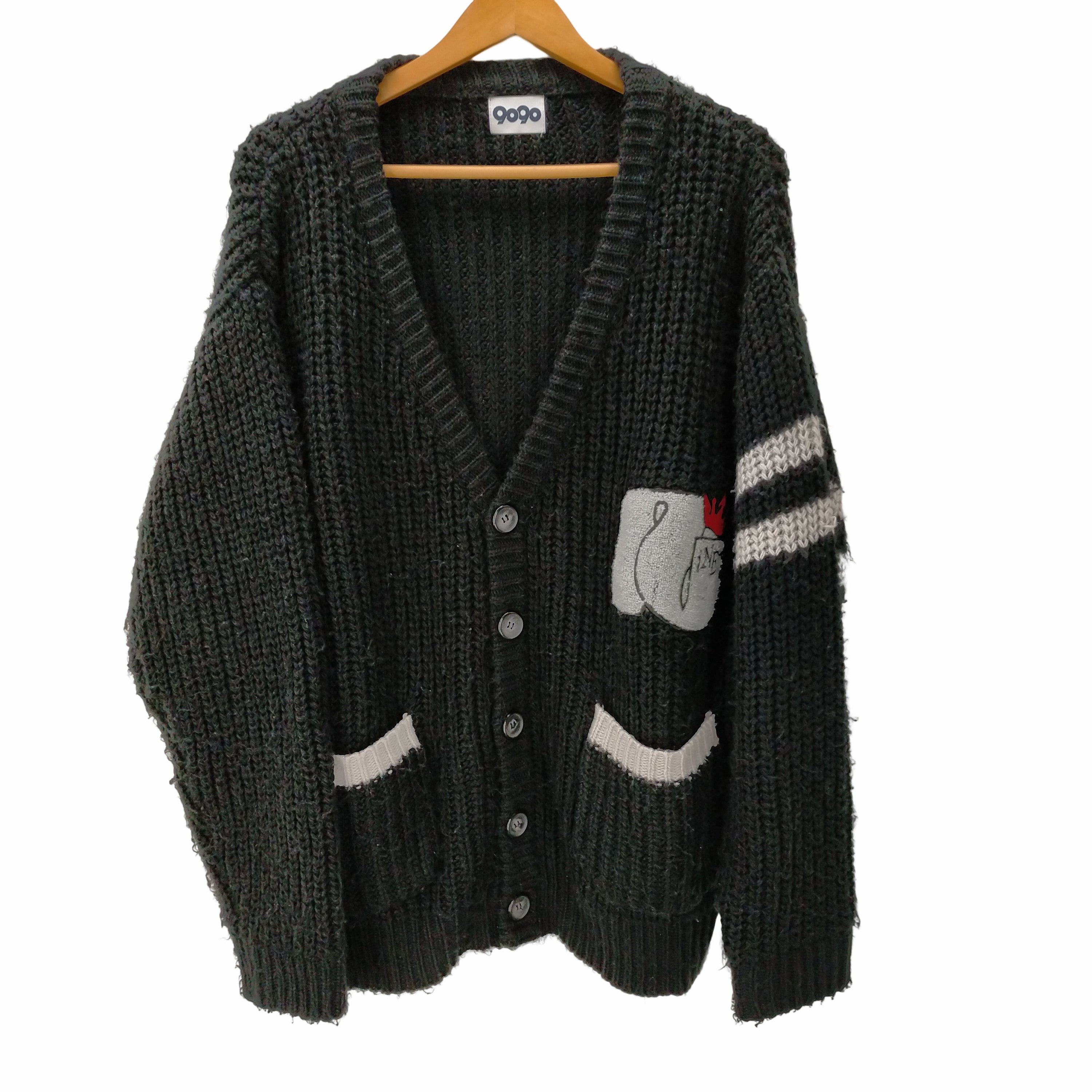 ナインティナインティ 9090 King Lettered Cardigan メンズ JPN：L