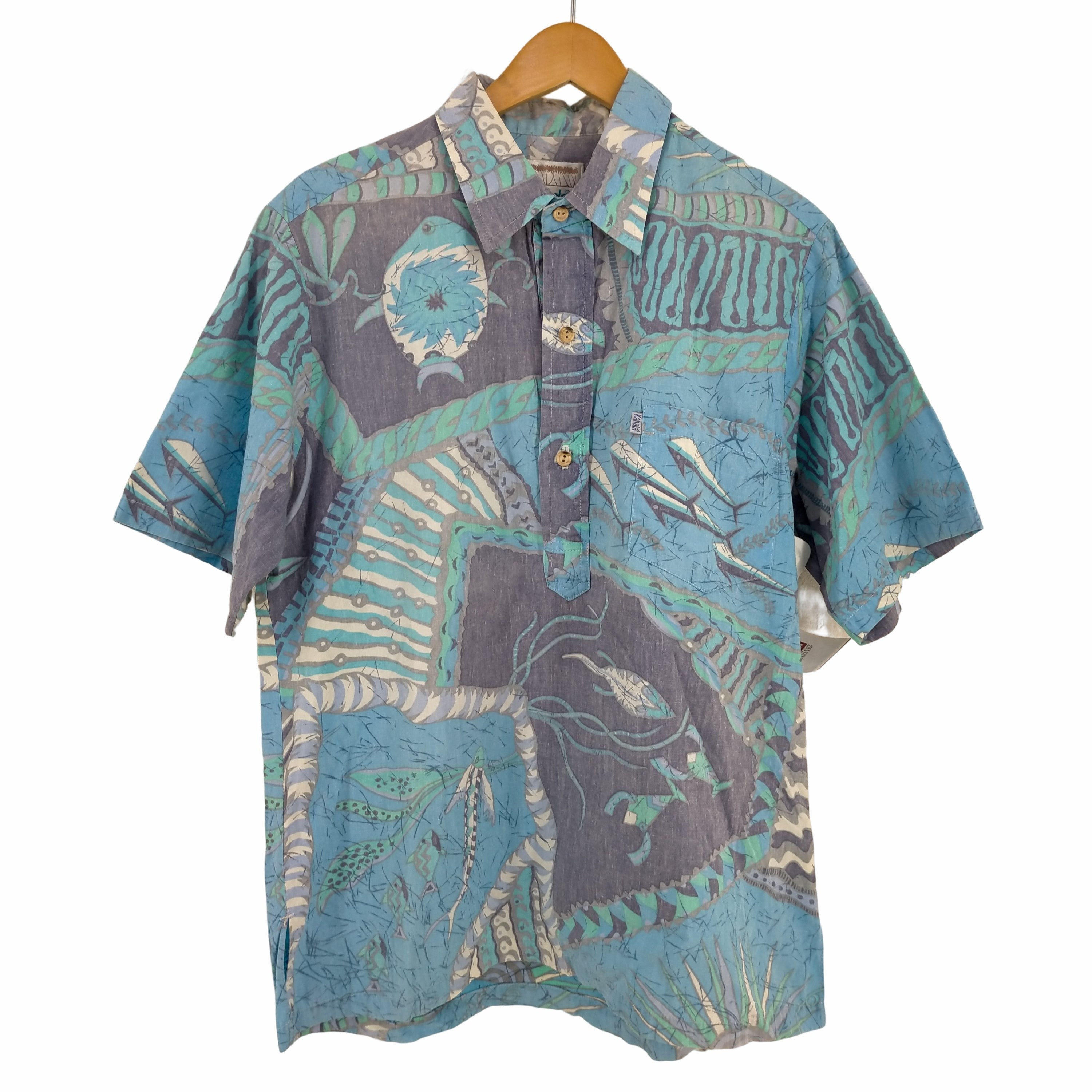 カハラ KAHALA 90S MADE IN HAWAII USA製 プルオーバーシャツ 生地裏