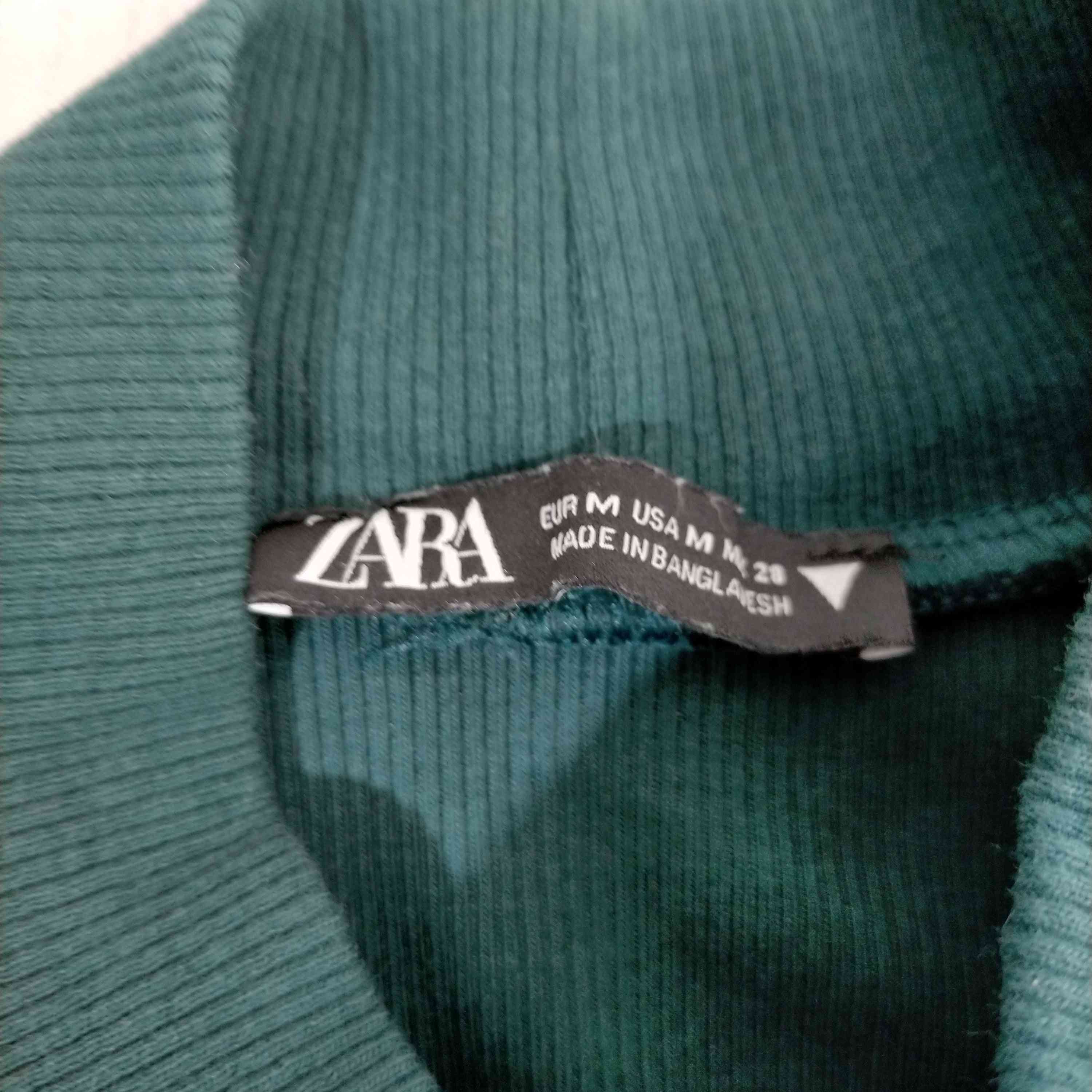 ザラ ZARA モックネック リブワンピース レディース import：M