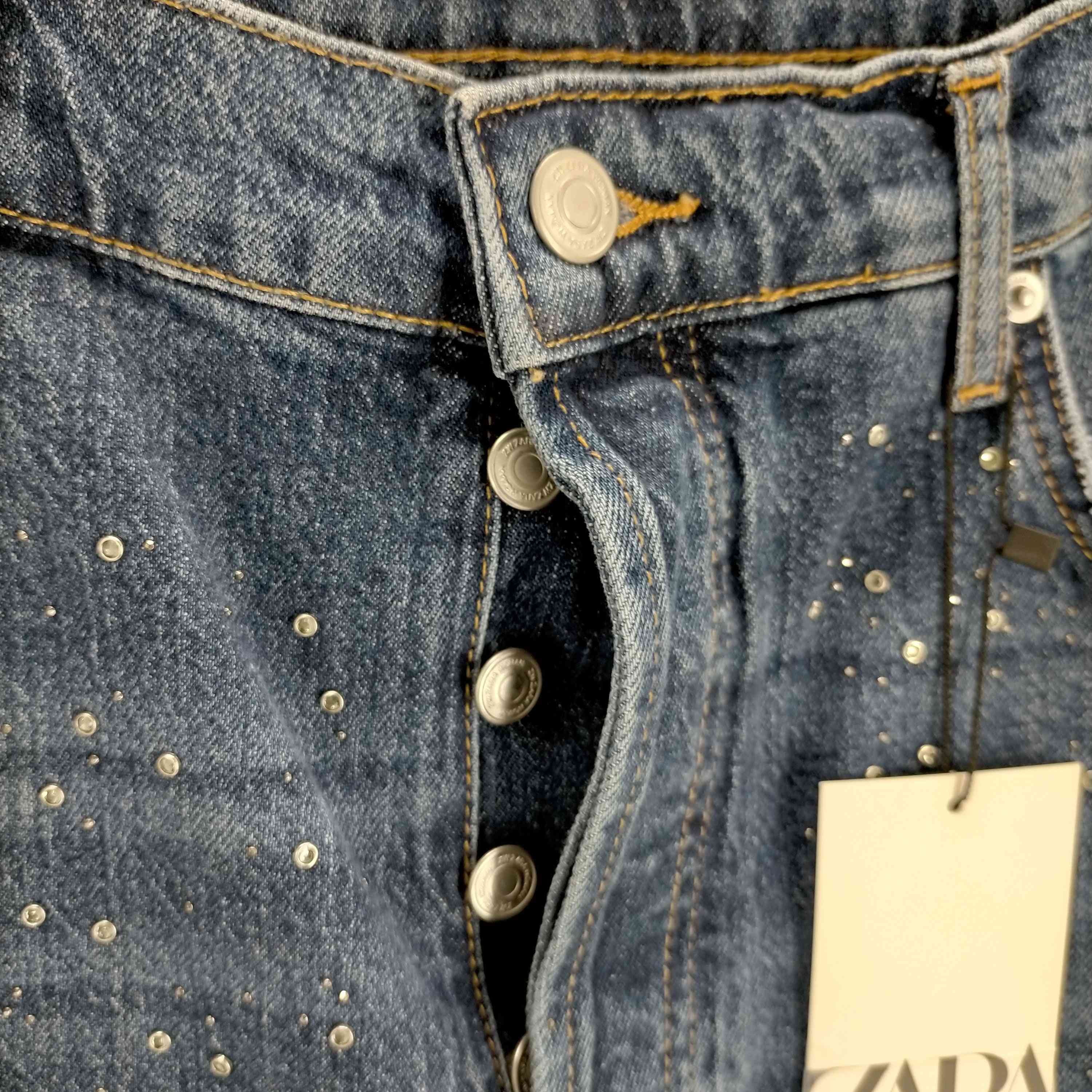 お手頃価格 zara ラインストーン デニム navis.co.jp