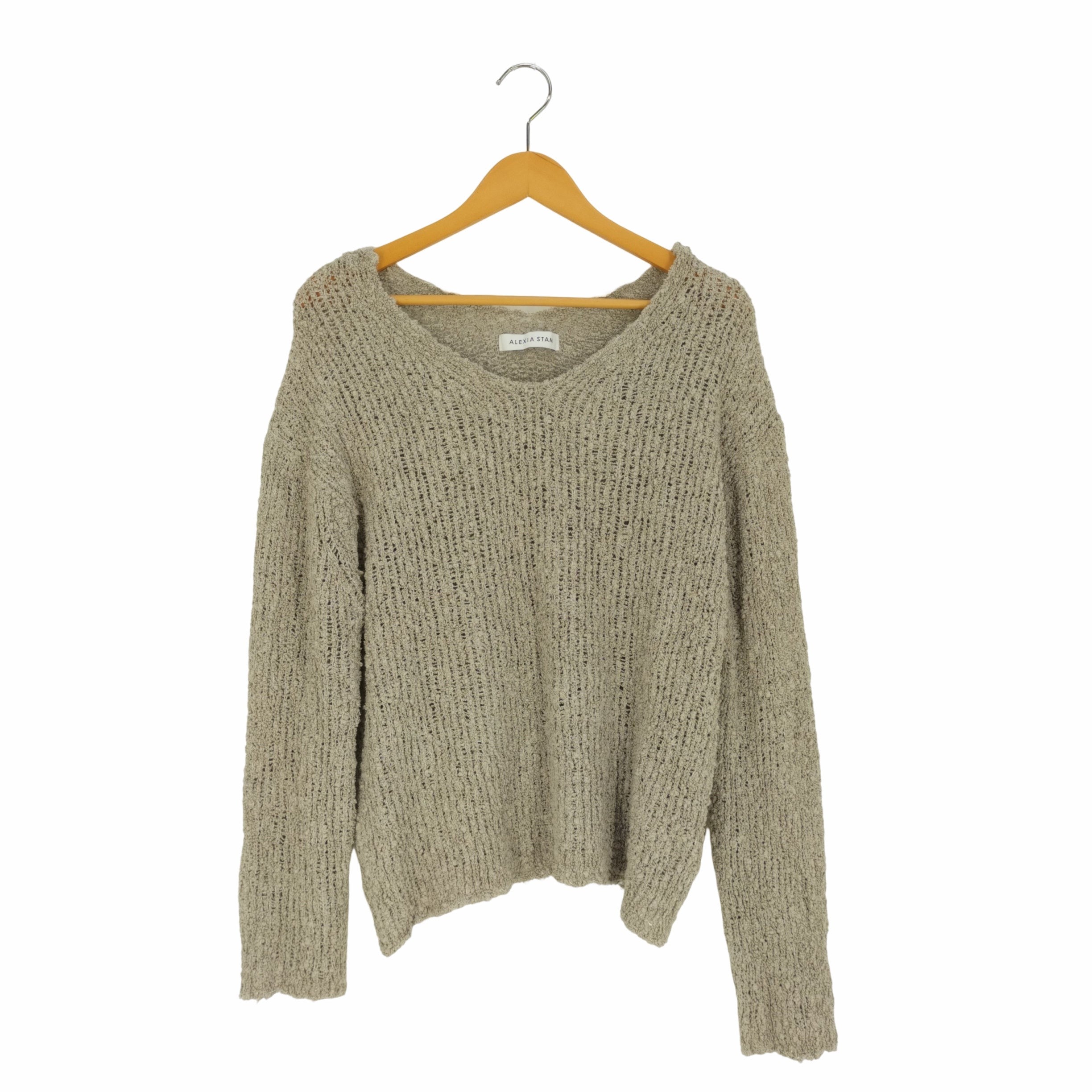 アリシアスタン ALEXIA STAM V Neck Long Sleeve Knit Top レディース