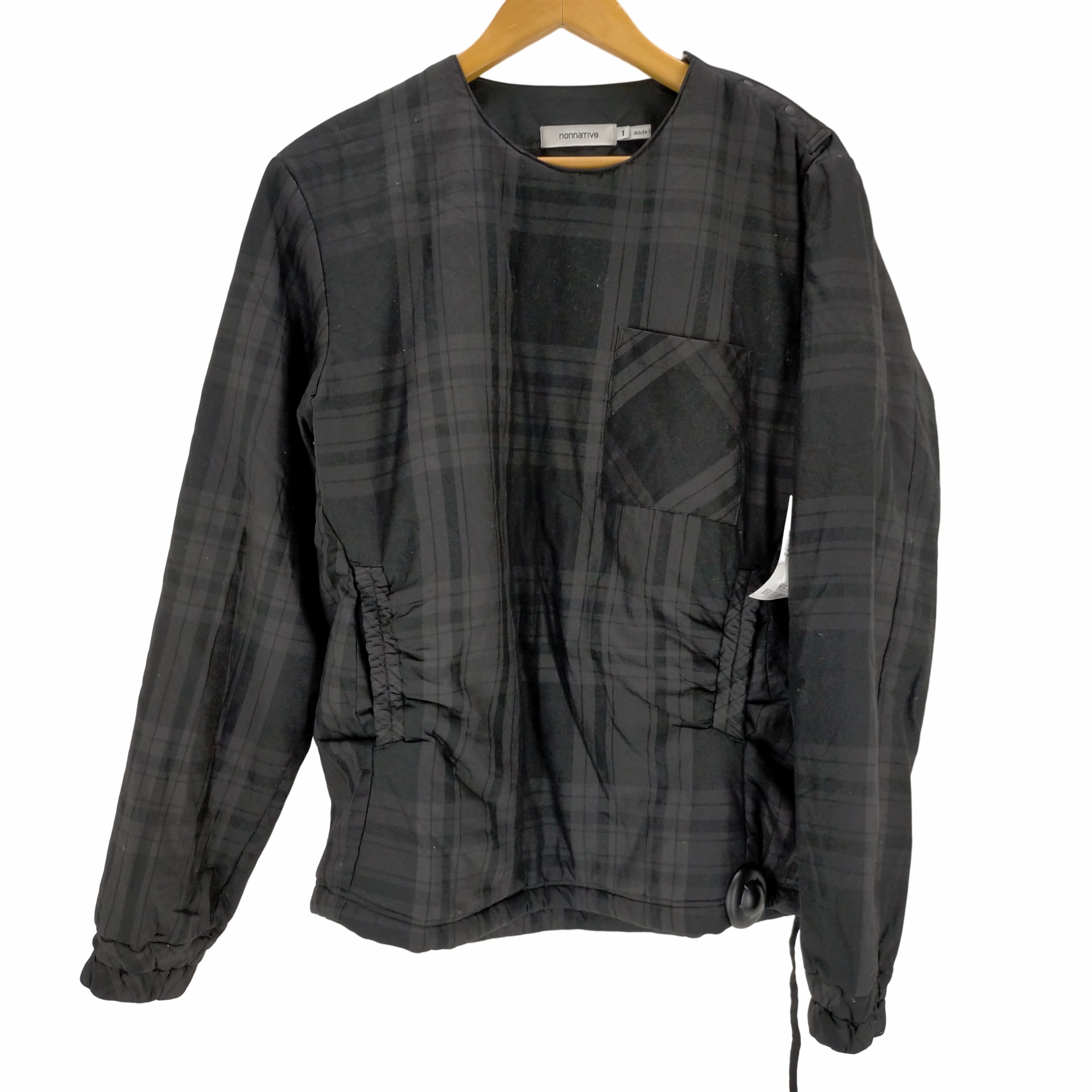 ノンネイティブ nonnative DWELLER PUFF SWEATER COTTON PLAID CHECK