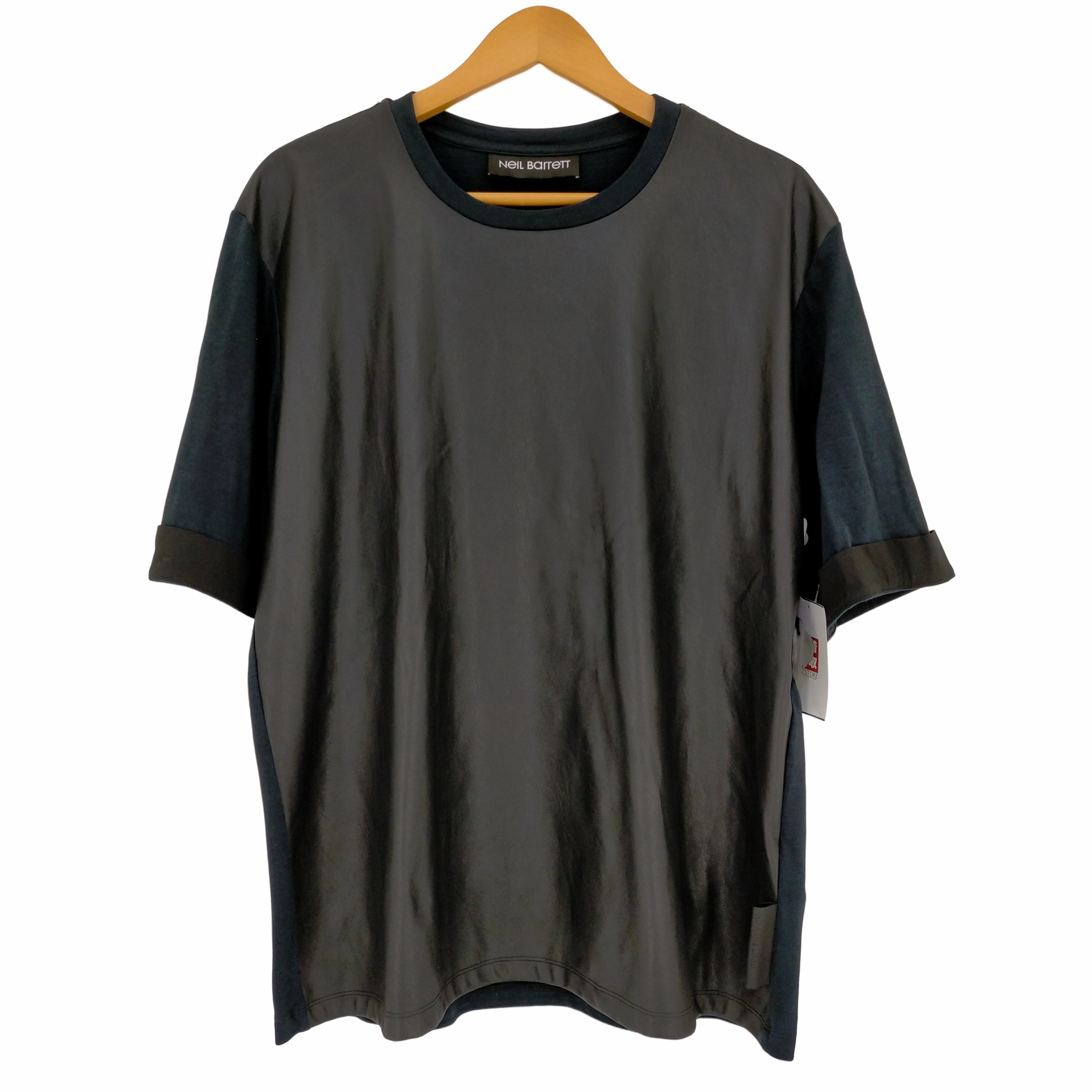 ニールバレット NEIL BARRETT レザー切替 半袖Tシャツ メンズ import