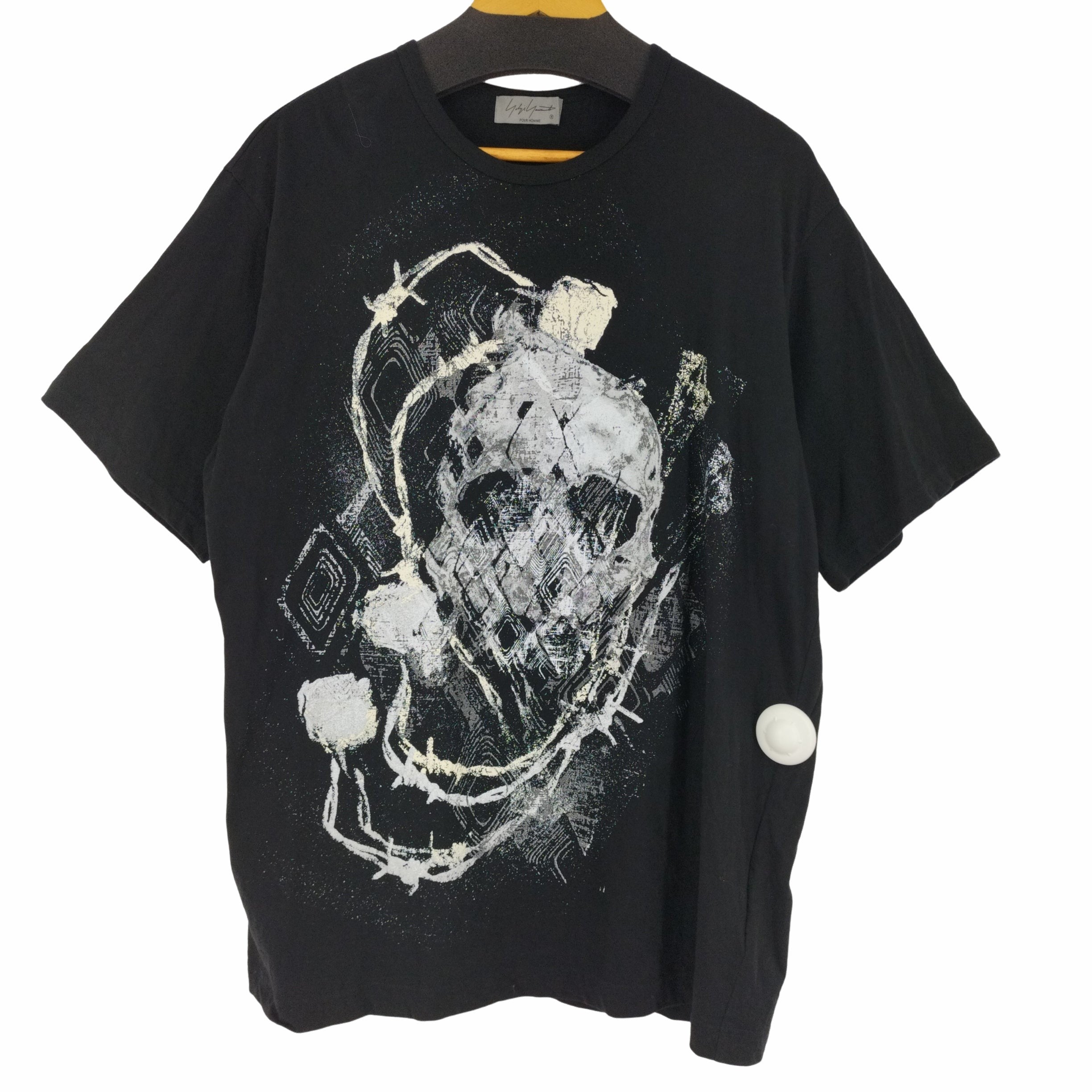 19SS ヨウジヤマモトプールオム×ニューエラ ロゴ 刺繍 Tシャツ 半袖 L