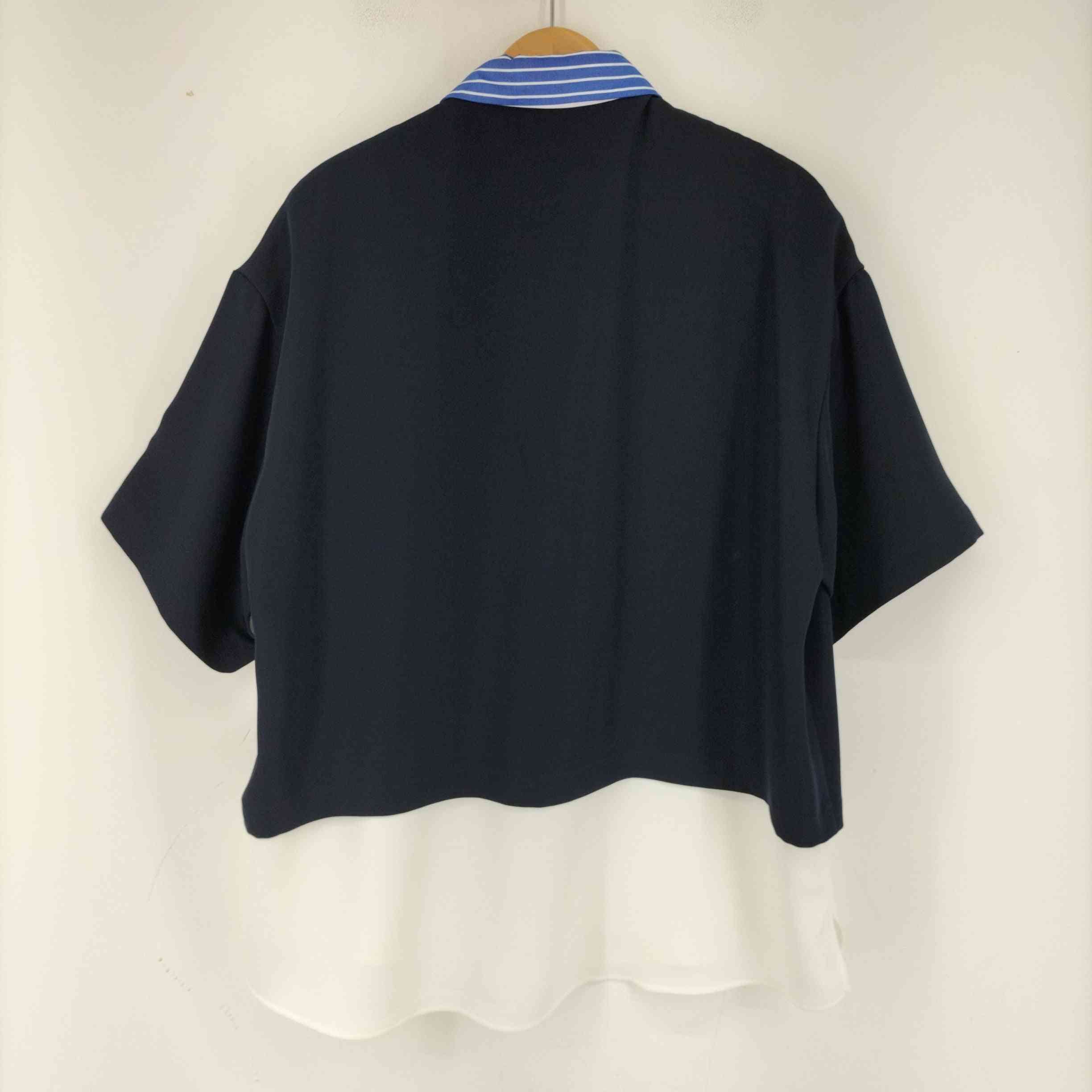 クルニ CULLNI 23SS Color Blocking Layered Front Short Sleeve Shirt ...