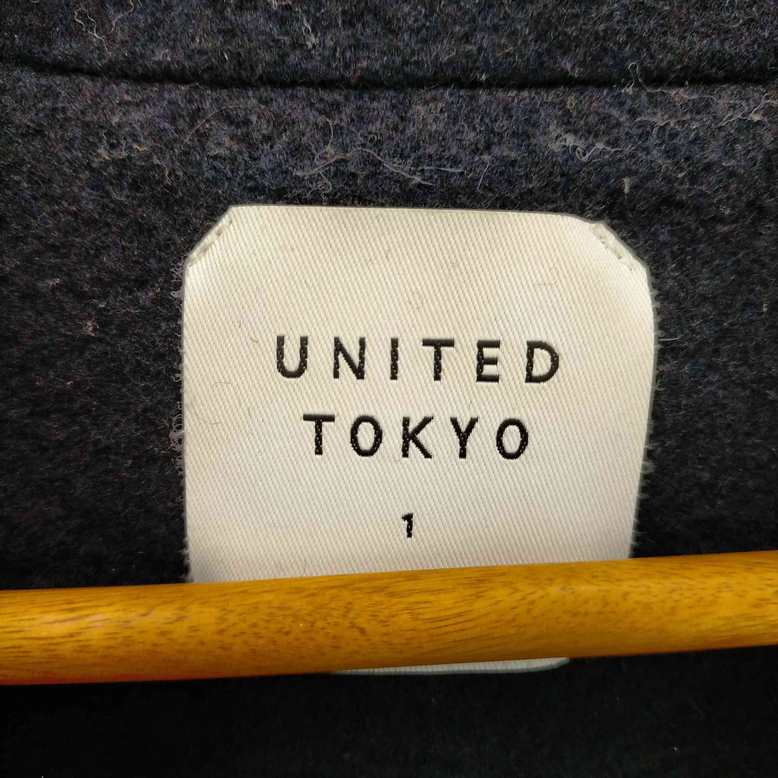 高評価お得 UNITED TOKYO ナッピングメルトンガウンコート ネイビー