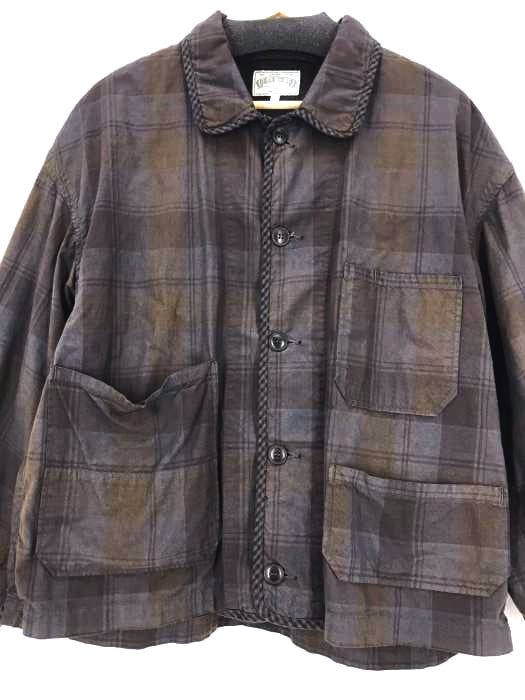 チャーチャー CHAH CHAH 20SS CC AGING COVERALL BLACK CHECK メンズ